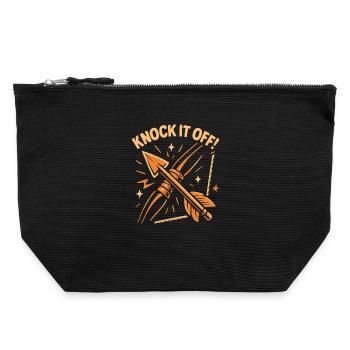 Archery Bow Archer Knock It Off - Canvas Zip Pouch 22 x 23 cm - black - Front