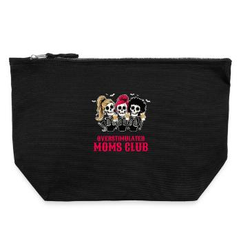 Überreizte Mütter Club Müde Mutter Kaffeeliebhaber - Canvas Reißverschluss-Täschchen (22 x 23 cm) - Schwarz - Vorne