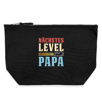 Gamer NEXT LEVEL DAD Funny - Canvas Zip Pouch 22 x 23 cm - black - Front