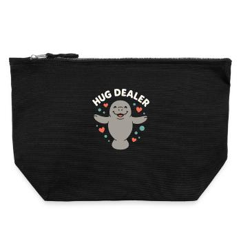 Manatee enthusiast sea beef lover salad love - Canvas Zip Pouch 22 x 23 cm - black - Front