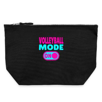 Volleyball Mode ON – pure joy of playing - Canvas Zip Pouch 22 x 23 cm - black - Front