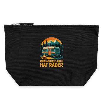 My Other House Has Wheels Camping Camper - Canvas Zip Pouch 22 x 23 cm - black - Front