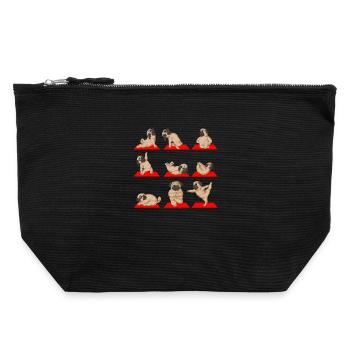 Mops Yoga Namaste Lustig - Canvas Reißverschluss-Täschchen (22 x 23 cm) - Schwarz - Vorne