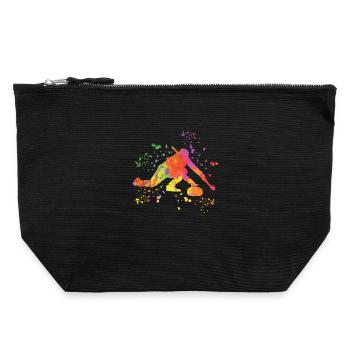 Curler Winter Sports Curling - Canvas Zip Pouch 22 x 23 cm - black - Front