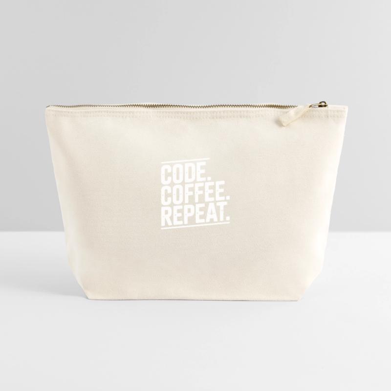 Code Coffee Repeat Pochette zippée en toile 22 x 23 cm