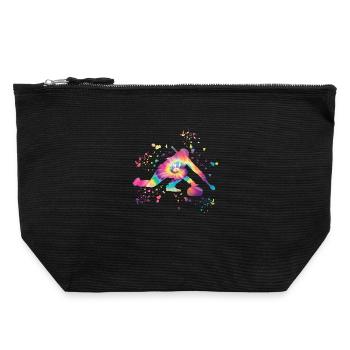 Curler Winter Sports Curling - Canvas Zip Pouch 22 x 23 cm - black - Front