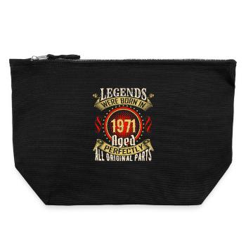 Legends Born in 1971 Badge - Canvas Zip Pouch 22 x 23 cm - black - Front