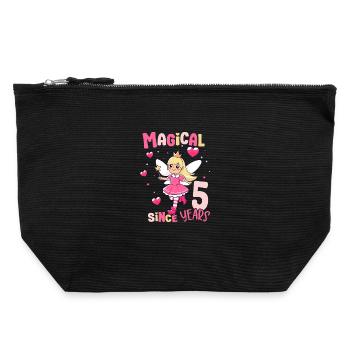 5th Birthday Girl Magical Since 5 Years Old - Canvas Zip Pouch 22 x 23 cm - black - Front
