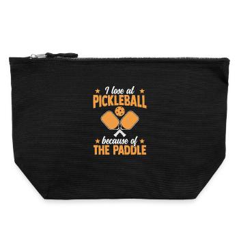 Pickleball Losing Excuses Paddleball Racket - Canvas Zip Pouch 22 x 23 cm - black - Front