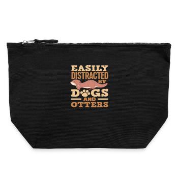 Sea Otter Cartoon Dogs - Canvas Zip Pouch 22 x 23 cm - black - Front