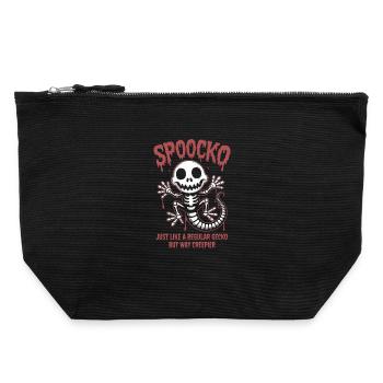 Spooky Gecko Squelette Halloween - Pochette zippée en toile 22 x 23 cm - noir - Devant
