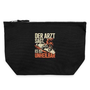 Le médecin dit que c’est une moto tout-terrain de motocross incurable - Pochette zippée en toile 22 x 23 cm - noir - Devant