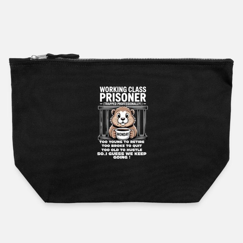 Monday Trapped Work Funny Work Outfit - Canvas Zip Pouch 22 x 23 cm - black