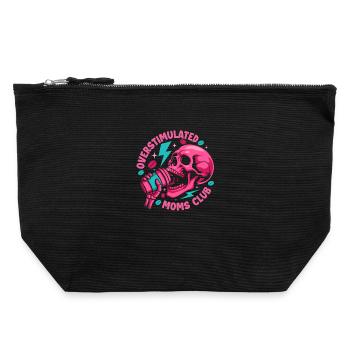 Overstimulated Moms Club Coffee Humor - Canvas Zip Pouch 22 x 23 cm - black - Front