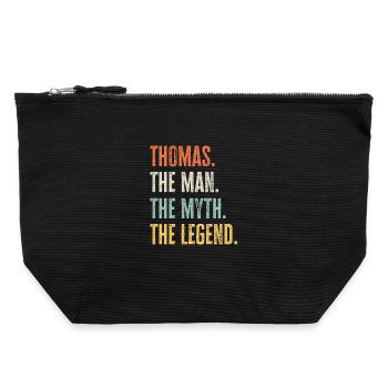 Thomas Man Myth Legend Retro Design Geschenk Name - Canvas Reißverschluss-Täschchen (22 x 23 cm) - Schwarz - Vorne