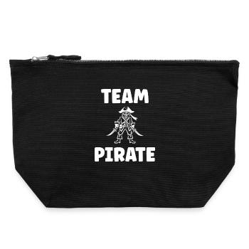 Piraten-Silhouetten-Team - Canvas Reißverschluss-Täschchen (22 x 23 cm) - Schwarz - Vorne