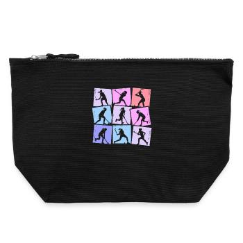 Feldhockey Hockeyspieler Kinder Damen Hockey - Canvas Reißverschluss-Täschchen (22 x 23 cm) - Schwarz - Vorne