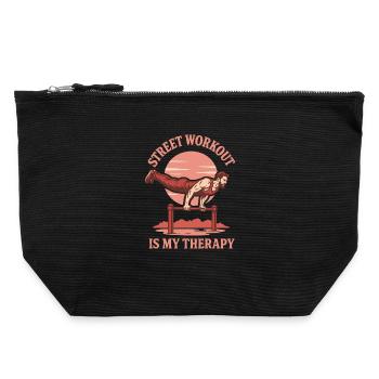 Street Workout Therapie Calisthenics Fitness Gym - Canvas Reißverschluss-Täschchen (22 x 23 cm) - Schwarz - Vorne