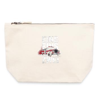 Fire Brigade Saying – 112 Emergency Call Hero in Action - Canvas Zip Pouch 22 x 23 cm - nature - Front