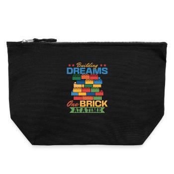 Building Blocks Kids Brick Builder - Canvas Zip Pouch 22 x 23 cm - black - Front