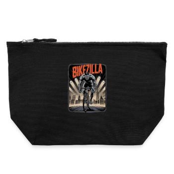 Bikezilla – Retro Monster Fahrrad 1950er Poster - Canvas Reißverschluss-Täschchen (22 x 23 cm) - Schwarz - Vorne