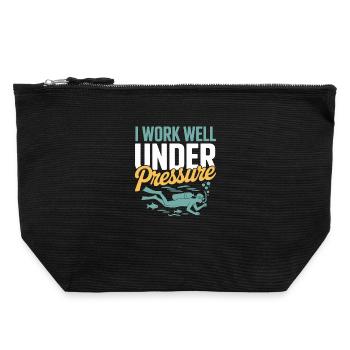 Taucher : Je fonctionne bien sous pression - Pochette zippée en toile 22 x 23 cm - noir - Devant