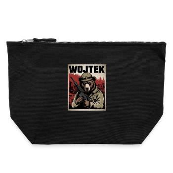 Wojtek L’ours héros de guerre - Pochette zippée en toile 22 x 23 cm - noir - Devant