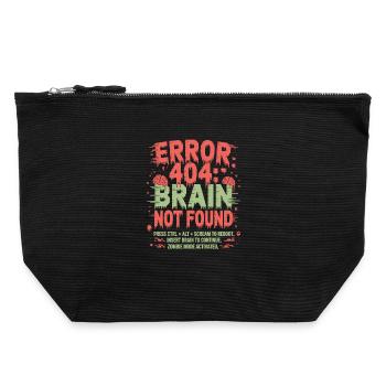 Error 404 Gehirn nicht gefunden Zombie - Canvas Reißverschluss-Täschchen (22 x 23 cm) - Schwarz - Vorne