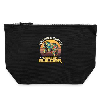 Building Blocks Gamer Gaming Brick Builder - Canvas Reißverschluss-Täschchen (22 x 23 cm) - Schwarz - Vorne