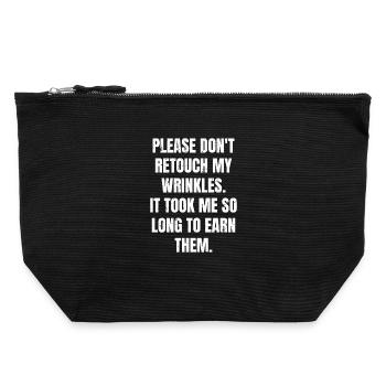 please don't retouch my wrinkles it took me so - Pochette zippée en toile 22 x 23 cm - noir - Devant
