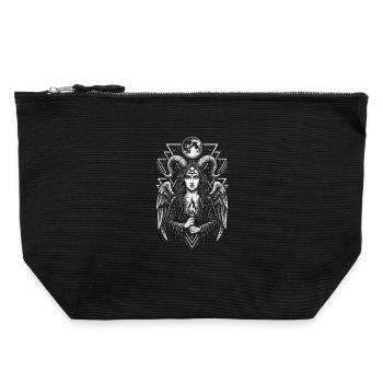 Dämonin Lilith Hexe Dunkle Magie Okkult Symbol - Canvas Reißverschluss-Täschchen (22 x 23 cm) - Schwarz - Vorne