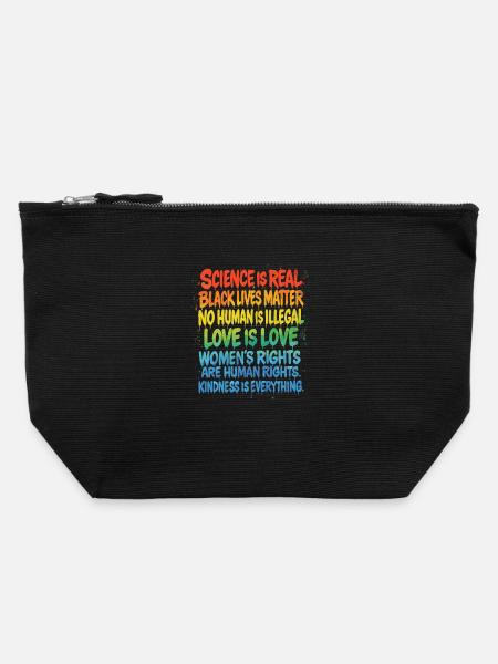 Regenbogen Statement – Human Rights Pride - Canvas Reißverschluss-Täschchen (22 x 23 cm) - Schwarz