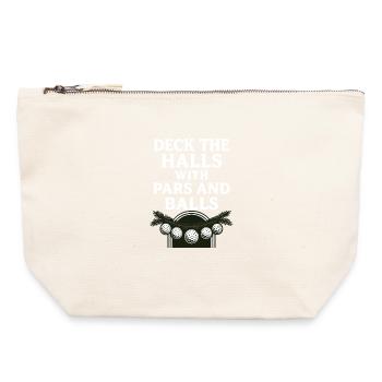 Décorez les salles avec des normales et des balles de golf de Noël - Pochette zippée en toile 22 x 23 cm - blanc naturel - Devant