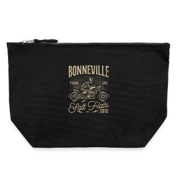 Bonneville Salt Flats Motorrad Geburtstag 2012 - Canvas Reißverschluss-Täschchen (22 x 23 cm) - Schwarz - Vorne