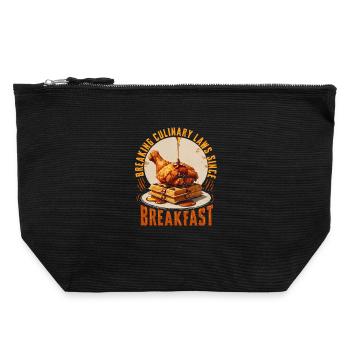 Chicken With Waffles Breaking Culinary Laws - Canvas Zip Pouch 22 x 23 cm - black - Front