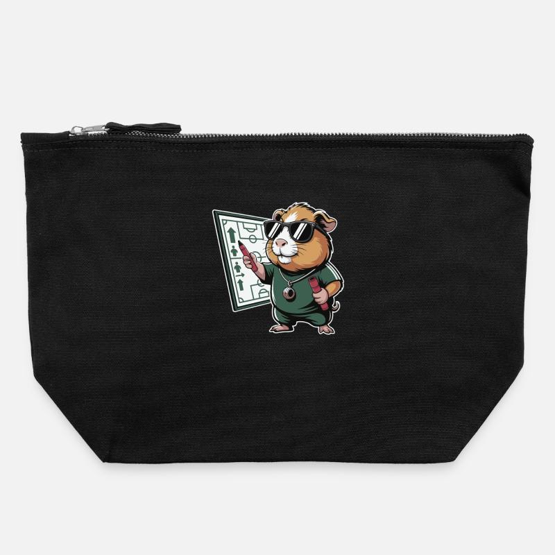 Coach de hamsters avec emploi du temps - Pochette zippée en toile 22 x 23 cm - noir