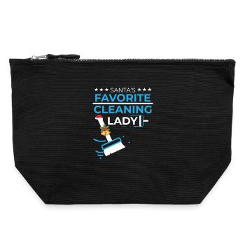 Santa's Favorite Cleaning Lady - Canvas Zip Pouch 22 x 23 cm - black - Front