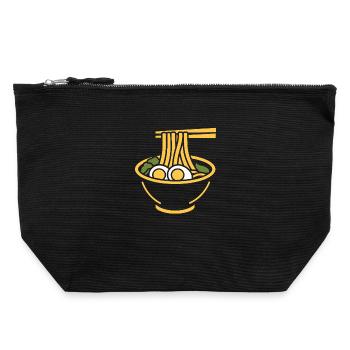 Ramen - Canvas Reißverschluss-Täschchen (22 x 23 cm) - Schwarz - Vorne