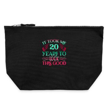It took 20 years to look so good - Canvas Zip Pouch 22 x 23 cm - black - Front
