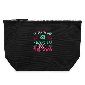 Il a fallu 51 ans pour être aussi beau - Pochette zippée en toile 22 x 23 cm - noir - Devant