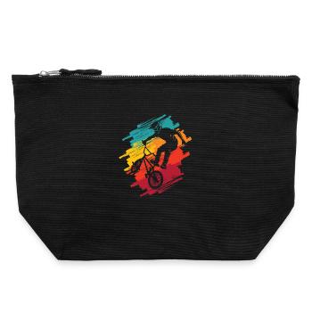 BMX rétro Vélo Stunt Boys Cyclistes Hommes BMX - Pochette zippée en toile 22 x 23 cm - noir - Devant