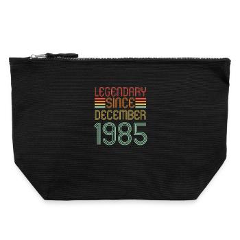 Legendary since December 1985, Retro, Birthday - Canvas Zip Pouch 22 x 23 cm - black - Front