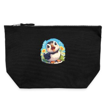 Puffin Papageientaucher - Canvas Reißverschluss-Täschchen (22 x 23 cm) - Schwarz - Vorne