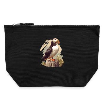 Puffin Papageientaucher - Canvas Reißverschluss-Täschchen (22 x 23 cm) - Schwarz - Vorne