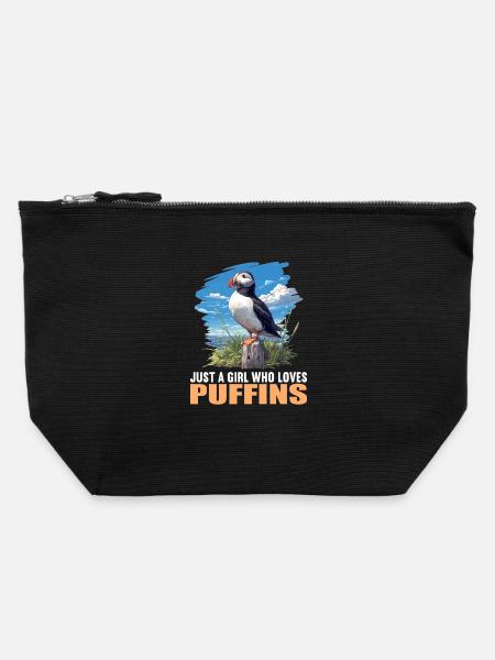 Puffin Papageientaucher - Canvas Reißverschluss-Täschchen (22 x 23 cm) - Schwarz