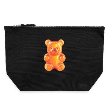 Gummibär Neonorange Illustration - Canvas Reißverschluss-Täschchen (22 x 23 cm) - Schwarz - Vorne