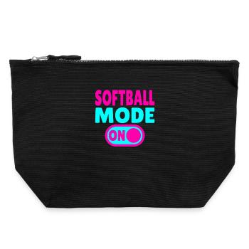 Softball Mode ON - Canvas Zip Pouch 22 x 23 cm - black - Front