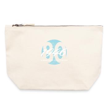 80e anniversaire 1946 cadeau pour hommes et femmes - Pochette zippée en toile 22 x 23 cm - blanc naturel - Devant