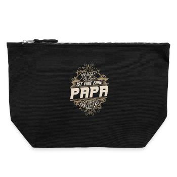 Polizist Papa - Canvas Reißverschluss-Täschchen (22 x 23 cm) - Schwarz - Vorne