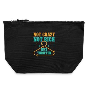 Thrift Shopper Not Crazy Not Rich Just Thrifter - Canvas Reißverschluss-Täschchen (22 x 23 cm) - Schwarz - Vorne